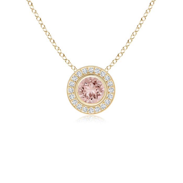 AAAA - Morganite / 0.54 CT / 14 KT Yellow Gold