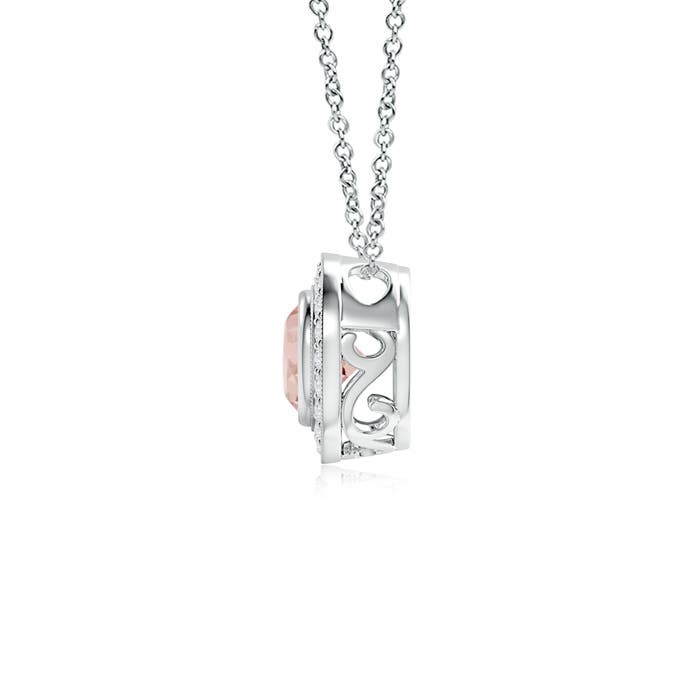 AAAA - Morganite / 0.86 CT / 14 KT White Gold