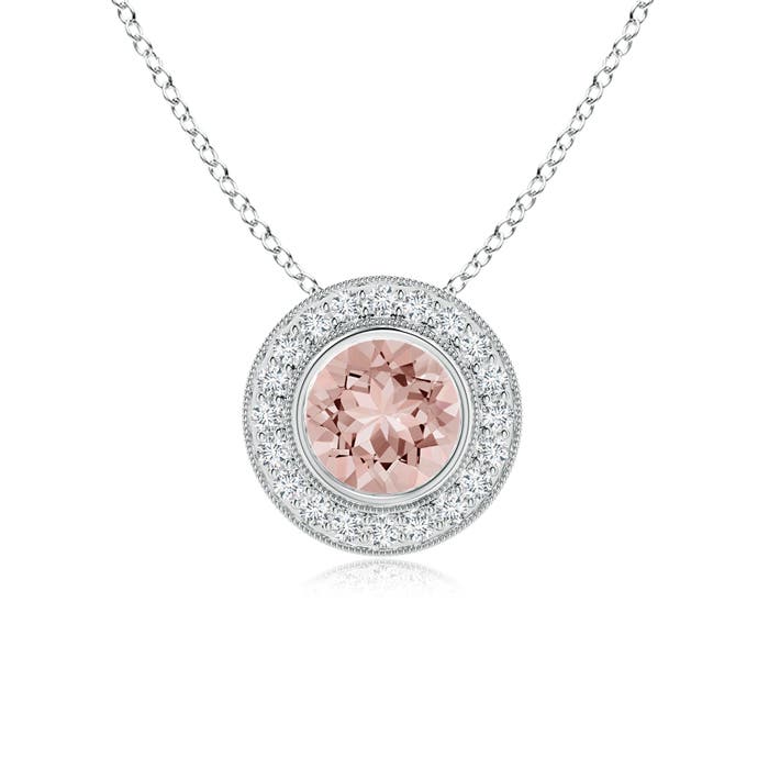 AAAA - Morganite / 1.3 CT / 14 KT White Gold