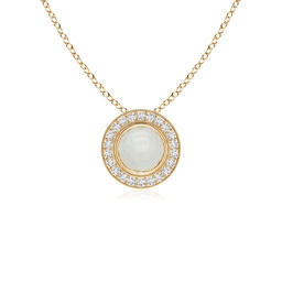 Halo Yellow Gold Moonstone Necklaces & Pendants