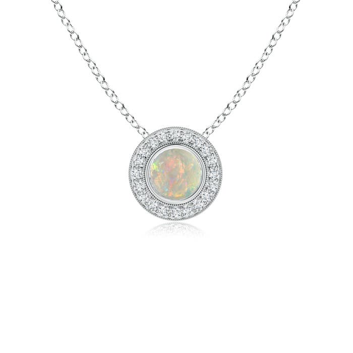 AAAA - Opal / 0.45 CT / 14 KT White Gold