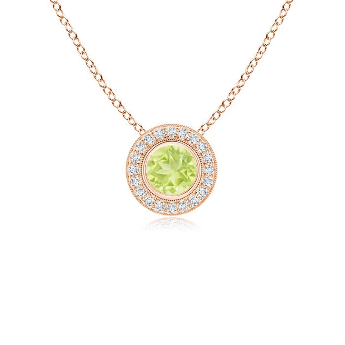 A - Peridot / 0.67 CT / 14 KT Rose Gold