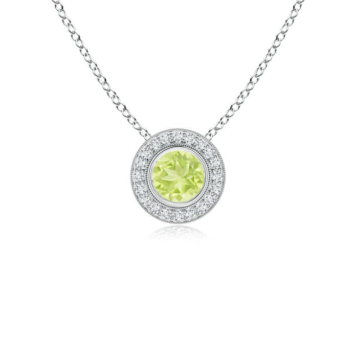 A - Peridot / 0.67 CT / 14 KT White Gold