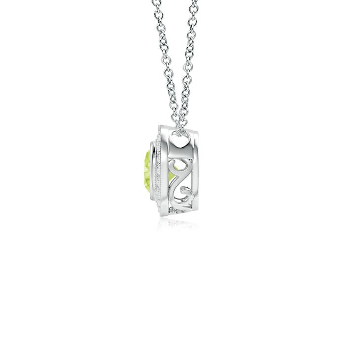 A - Peridot / 0.67 CT / 14 KT White Gold