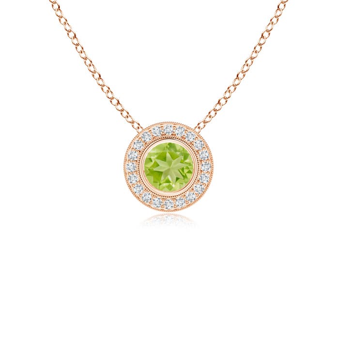 AA - Peridot / 0.67 CT / 14 KT Rose Gold