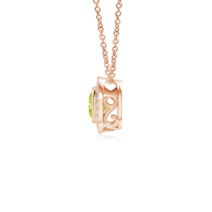 AA - Peridot / 0.67 CT / 14 KT Rose Gold