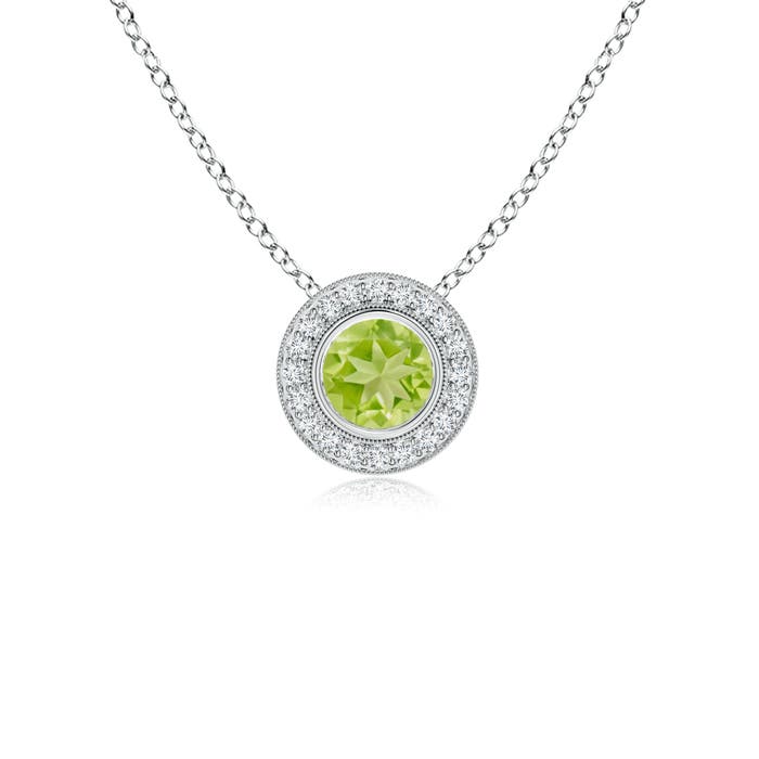 AA - Peridot / 0.67 CT / 14 KT White Gold