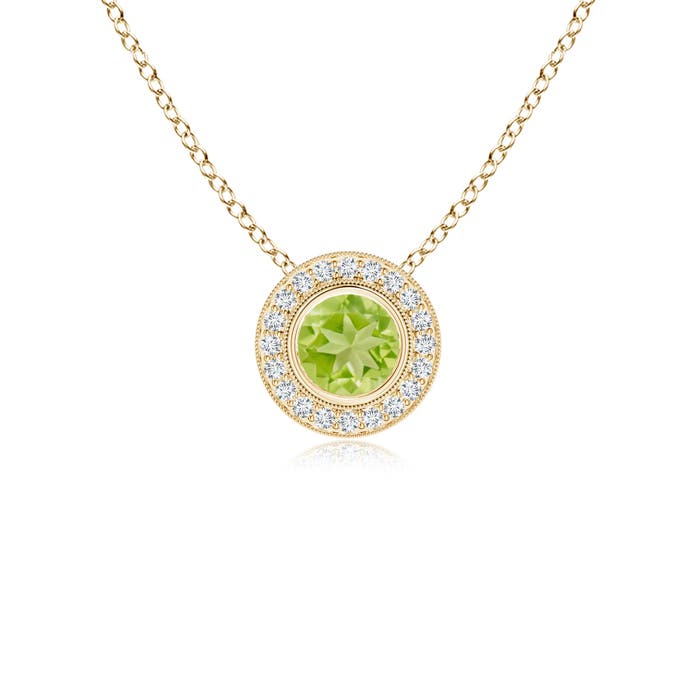 AA - Peridot / 0.67 CT / 14 KT Yellow Gold