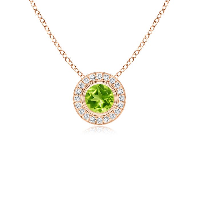 AAA - Peridot / 0.67 CT / 14 KT Rose Gold