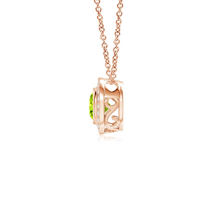 AAA - Peridot / 0.67 CT / 14 KT Rose Gold