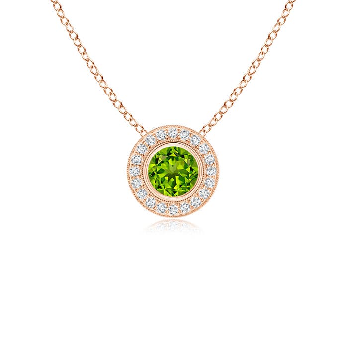 AAAA - Peridot / 0.67 CT / 14 KT Rose Gold