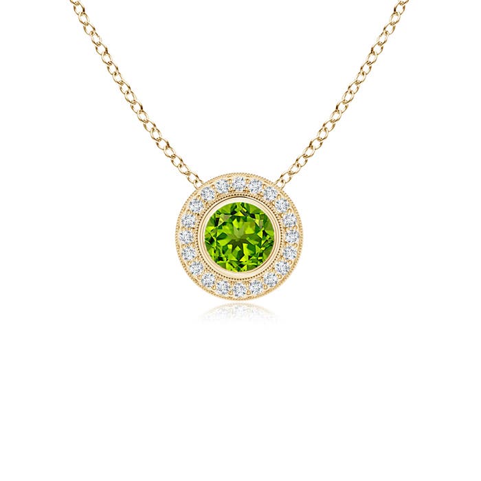 AAAA - Peridot / 0.67 CT / 14 KT Yellow Gold