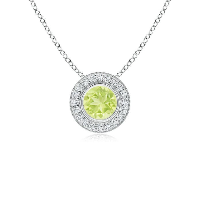 A - Peridot / 1.11 CT / 14 KT White Gold