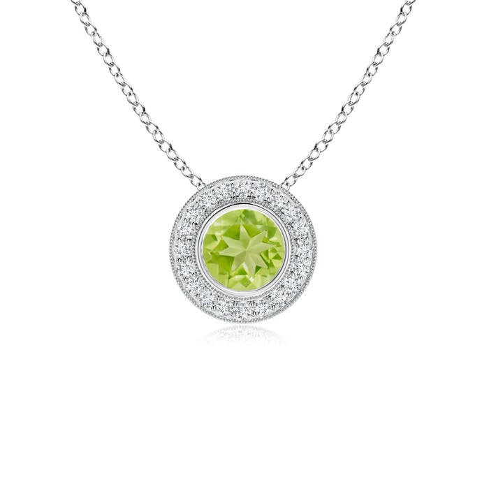 AA - Peridot / 1.11 CT / 14 KT White Gold