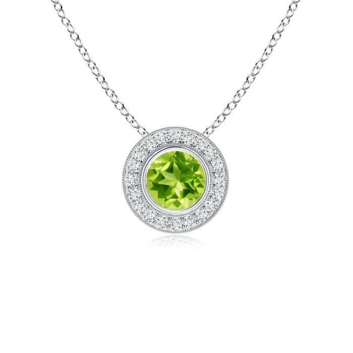 AAA - Peridot / 1.11 CT / 14 KT White Gold