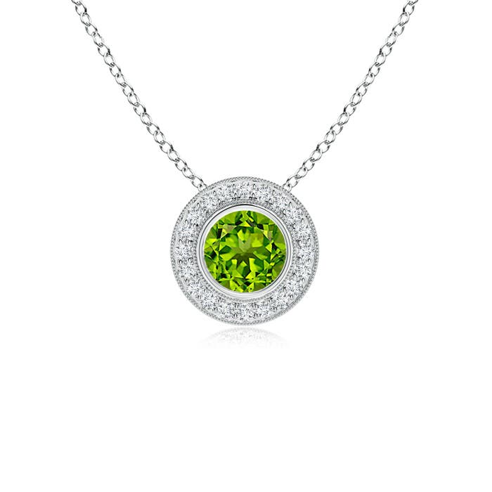 AAAA - Peridot / 1.11 CT / 14 KT White Gold