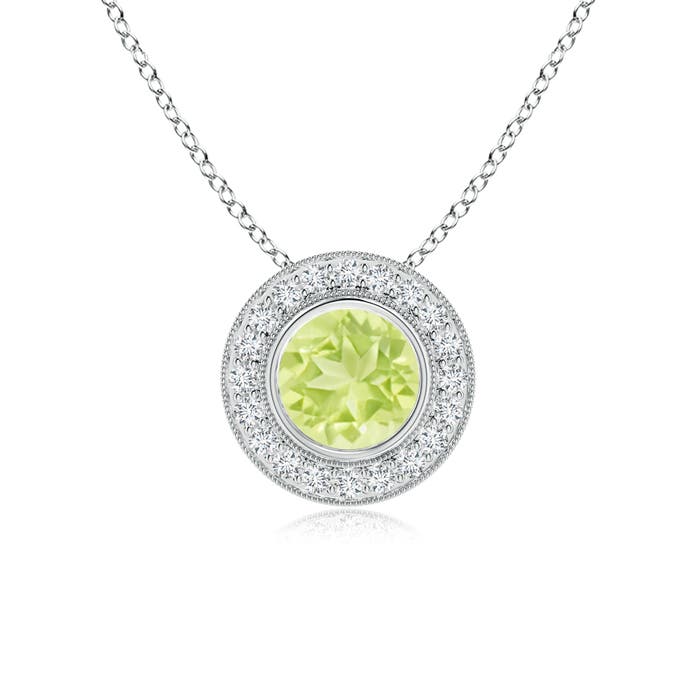 A - Peridot / 1.6 CT / 14 KT White Gold