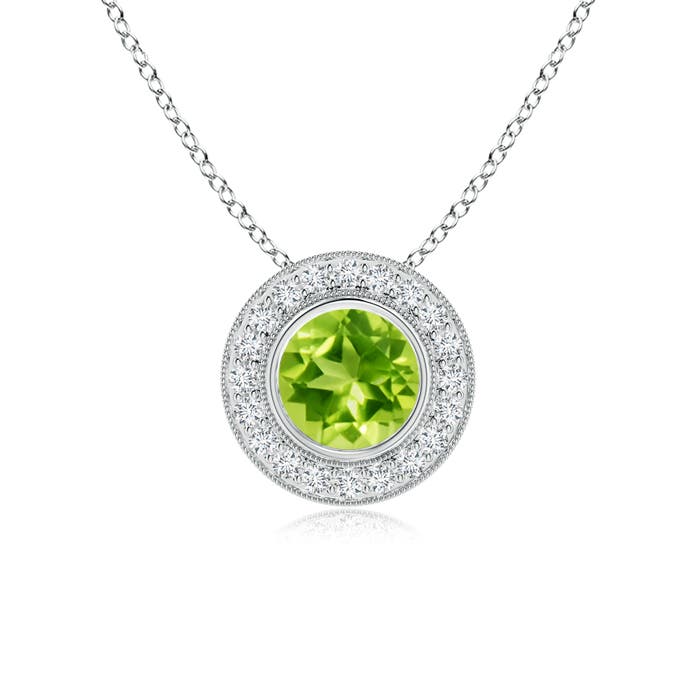 AAA - Peridot / 1.6 CT / 14 KT White Gold