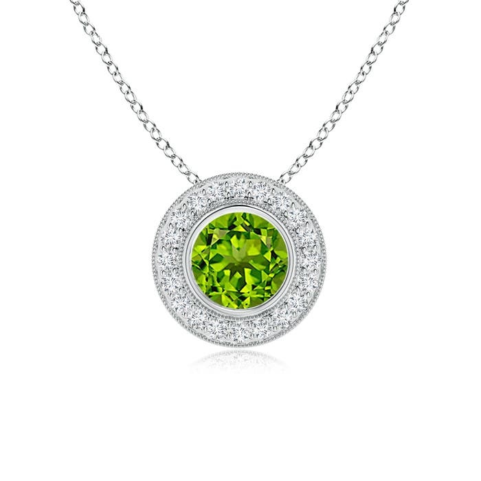 AAAA - Peridot / 1.6 CT / 14 KT White Gold