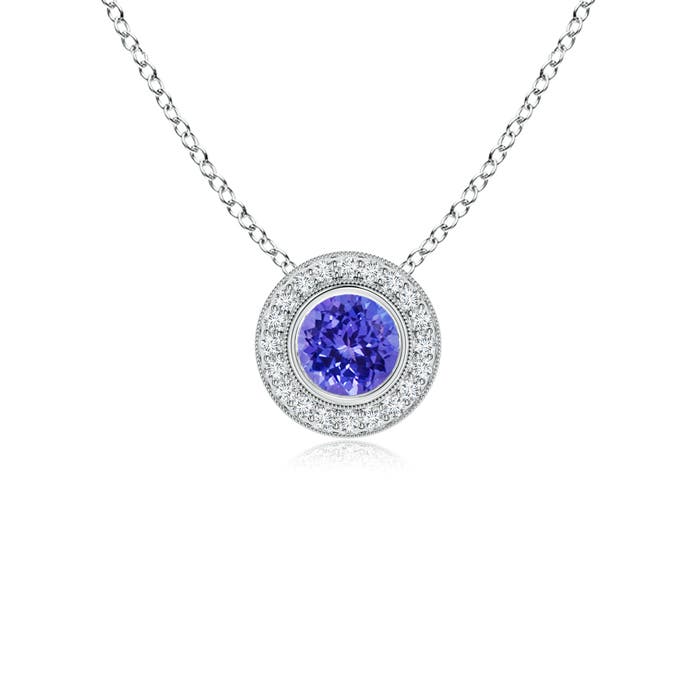 AAAA - Tanzanite / 0.62 CT / 14 KT White Gold