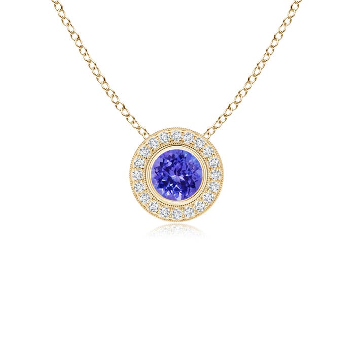 AAAA - Tanzanite / 0.62 CT / 14 KT Yellow Gold