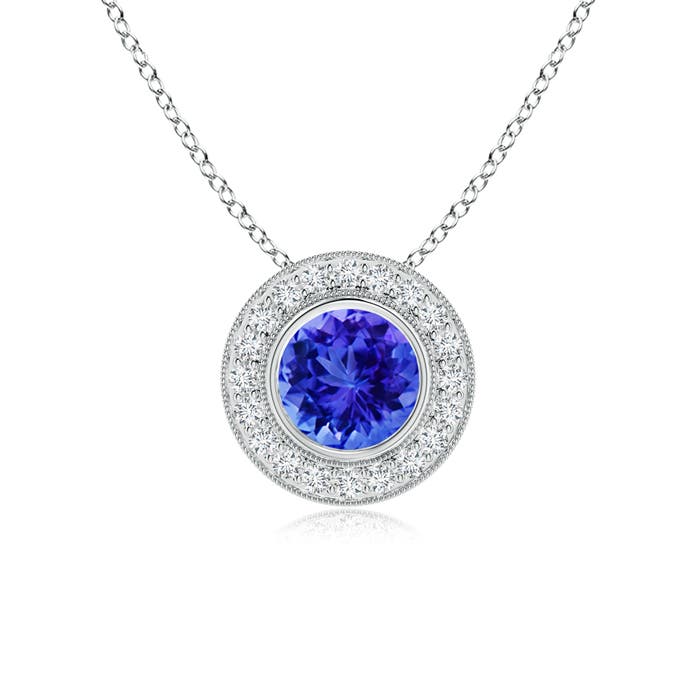 AAA - Tanzanite / 1.65 CT / 14 KT White Gold