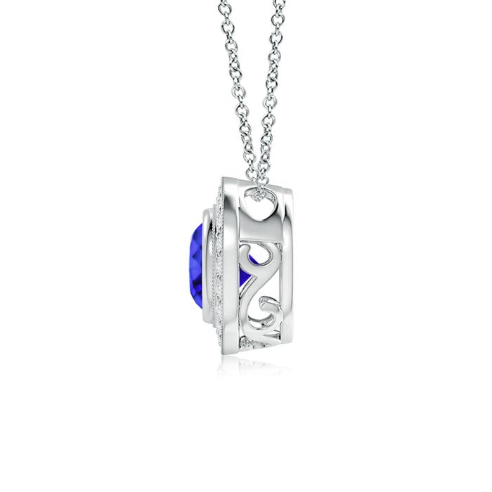 AAA - Tanzanite / 1.65 CT / 14 KT White Gold