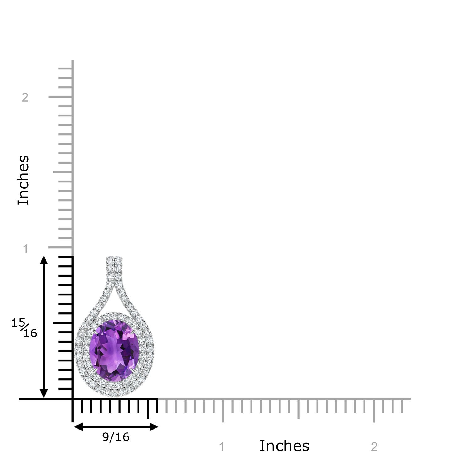 AAA - Amethyst / 2.75 CT / 14 KT White Gold