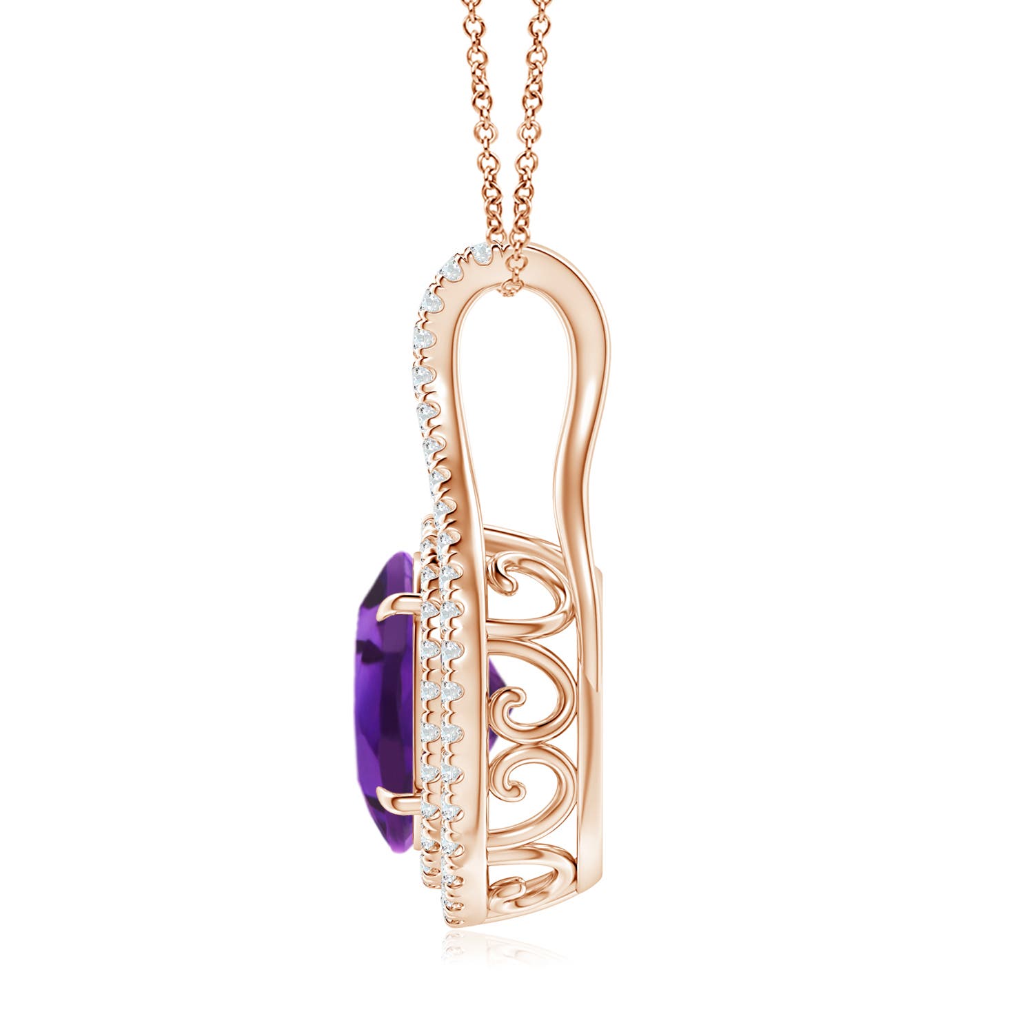 AAAA - Amethyst / 2.75 CT / 14 KT Rose Gold