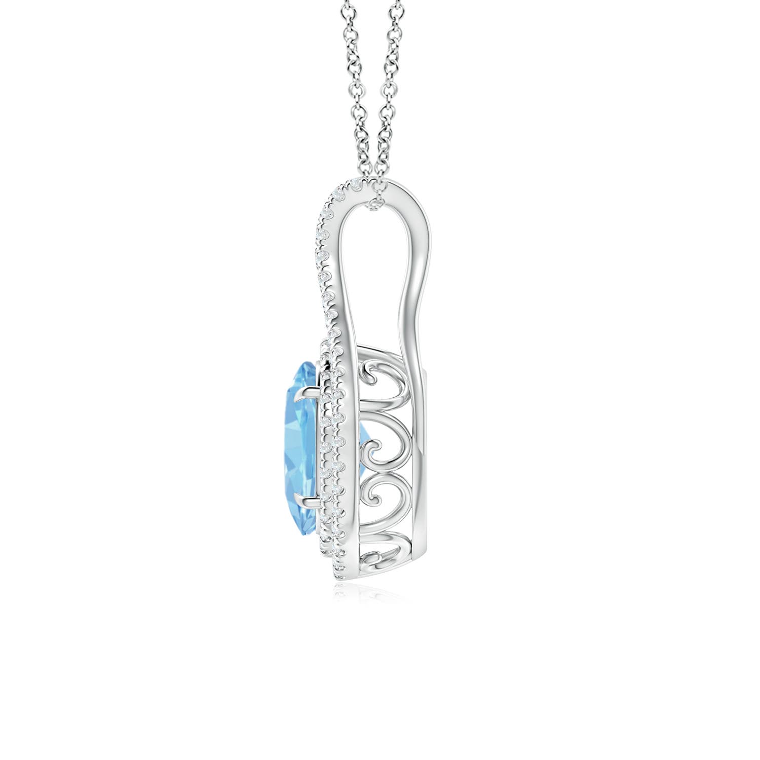 AAAA - Aquamarine / 1.3 CT / 14 KT White Gold