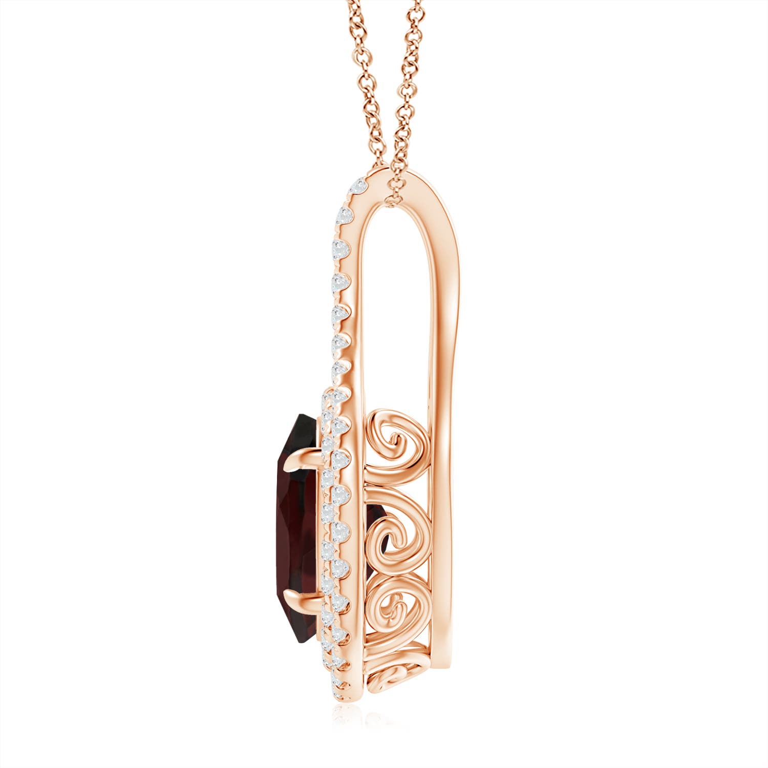 A - Garnet / 3.42 CT / 14 KT Rose Gold