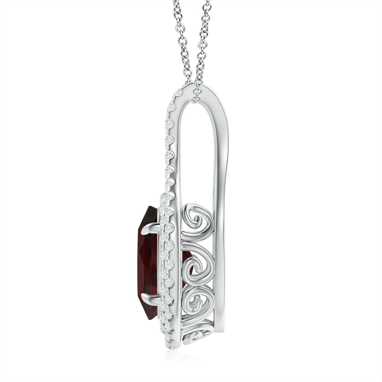 A - Garnet / 3.42 CT / 14 KT White Gold