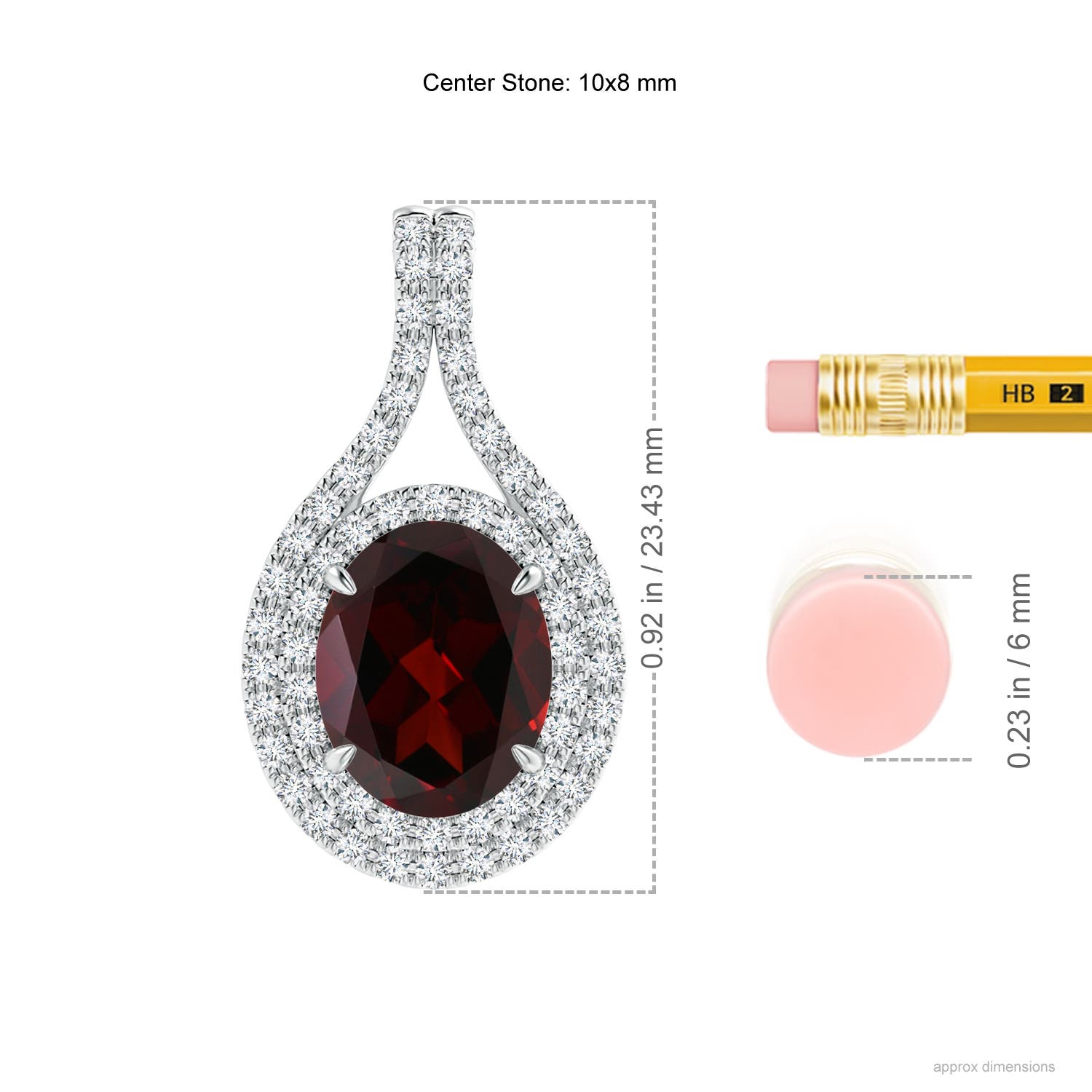 A - Garnet / 3.42 CT / 14 KT White Gold