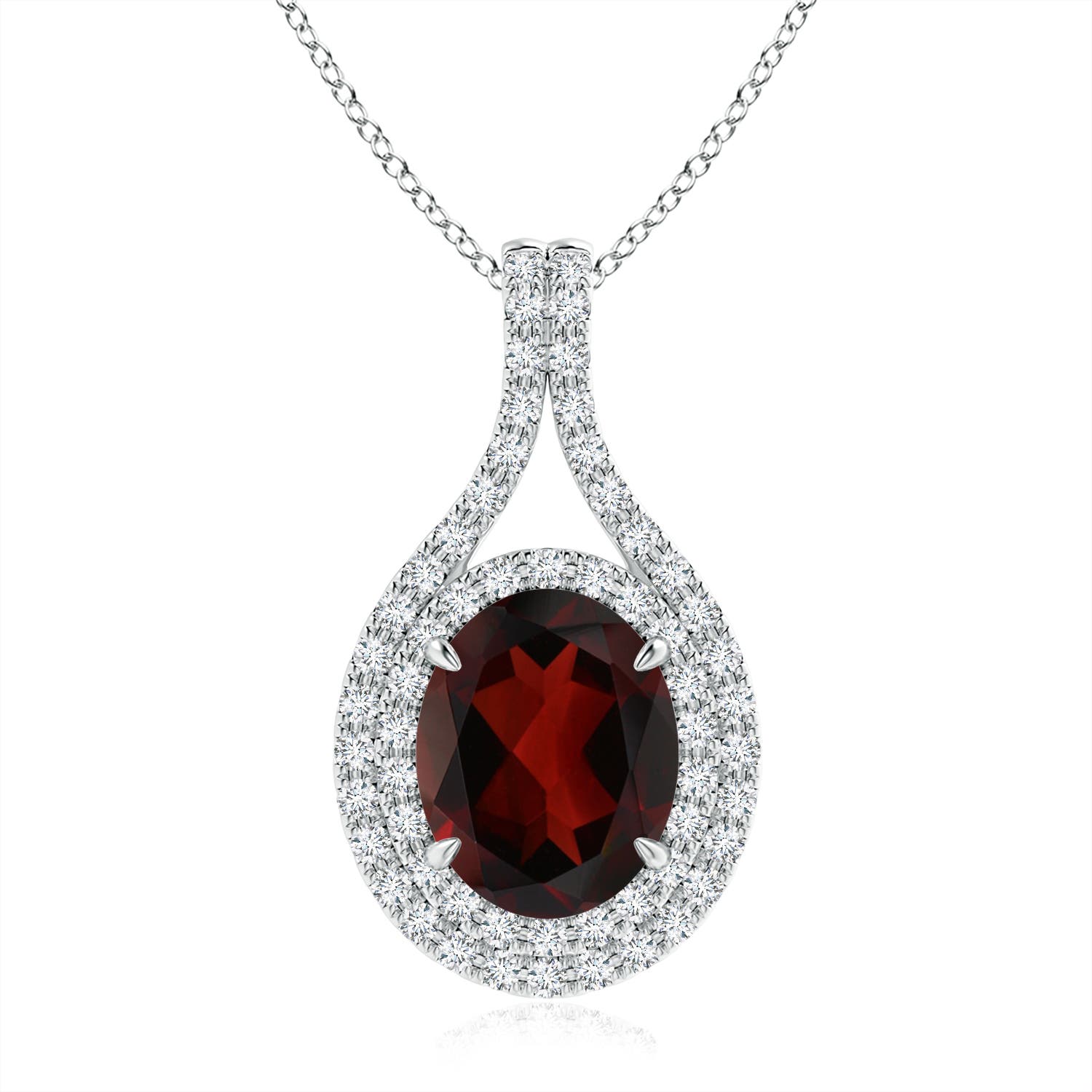 AA - Garnet / 3.42 CT / 14 KT White Gold