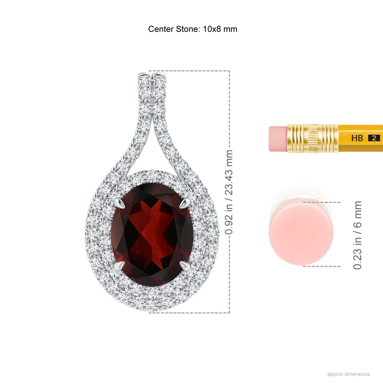 AA - Garnet / 3.42 CT / 14 KT White Gold