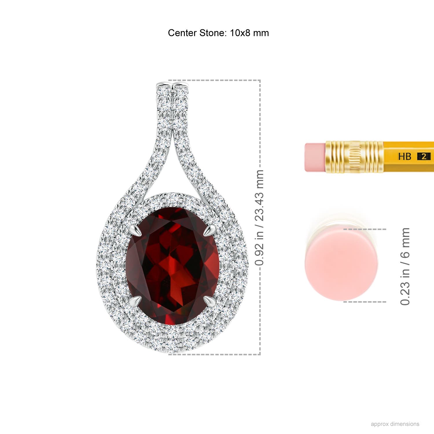 AAA - Garnet / 3.42 CT / 14 KT White Gold