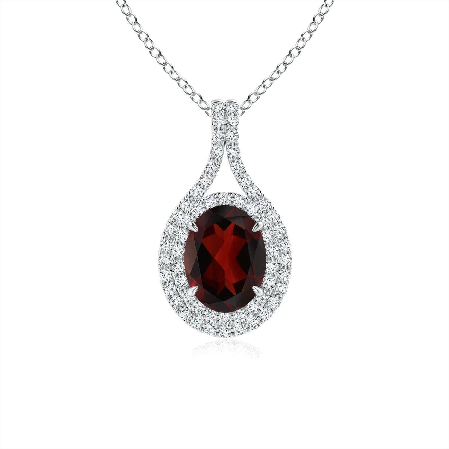 AA - Garnet / 1.75 CT / 14 KT White Gold