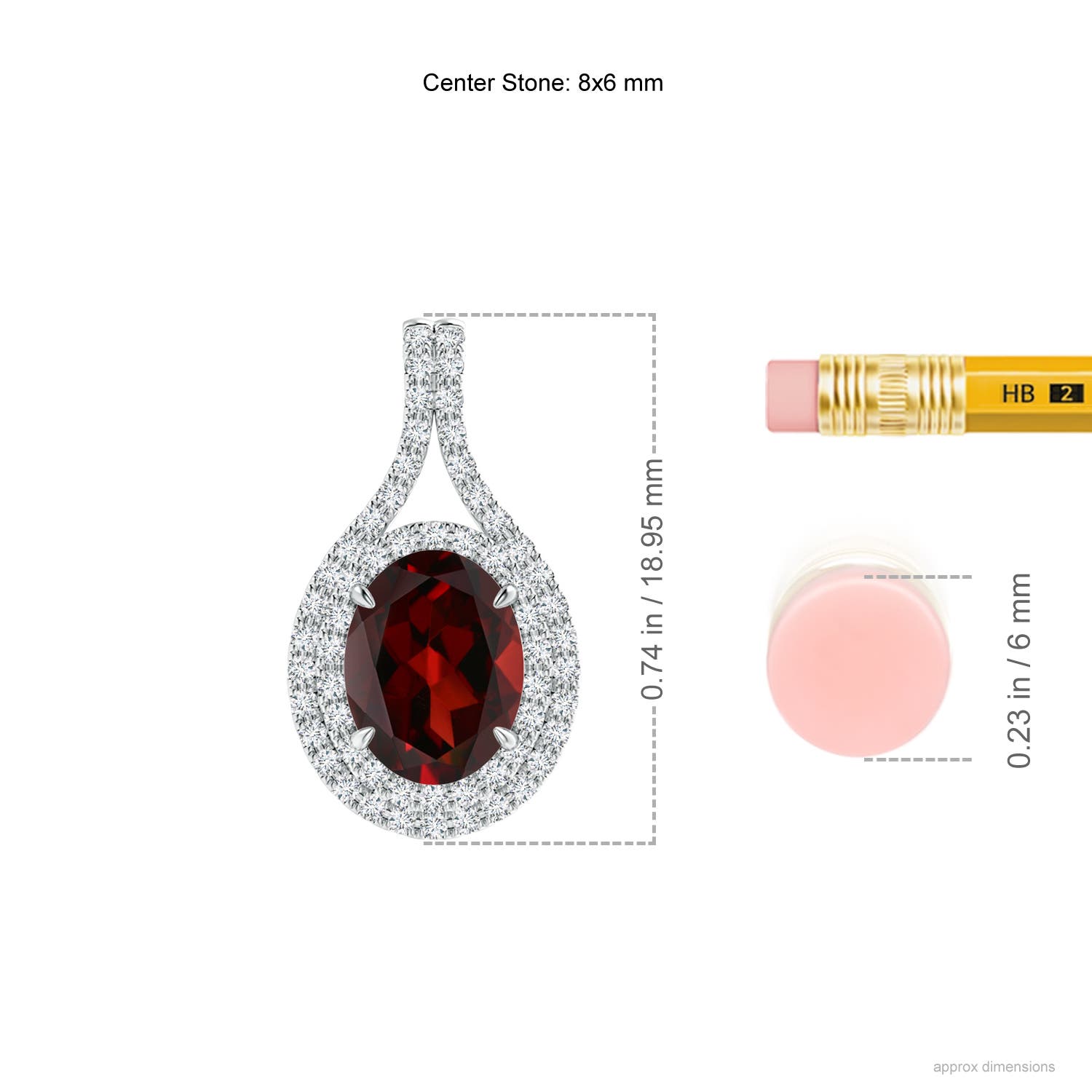 AAA - Garnet / 1.75 CT / 14 KT White Gold