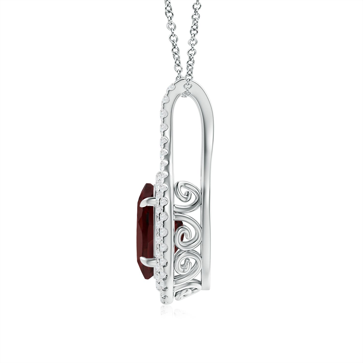 AA - Garnet / 2.35 CT / 14 KT White Gold