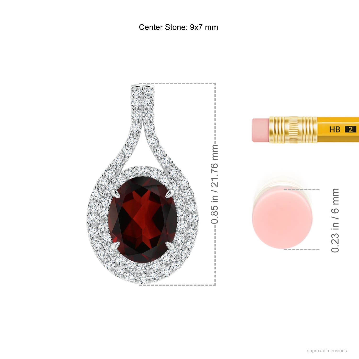 AA - Garnet / 2.35 CT / 14 KT White Gold