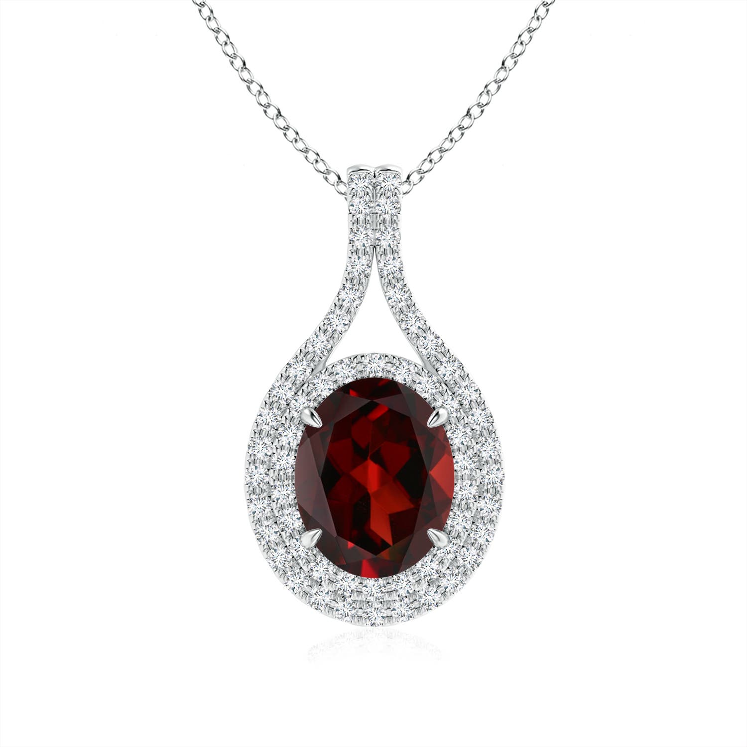 AAA - Garnet / 2.35 CT / 14 KT White Gold