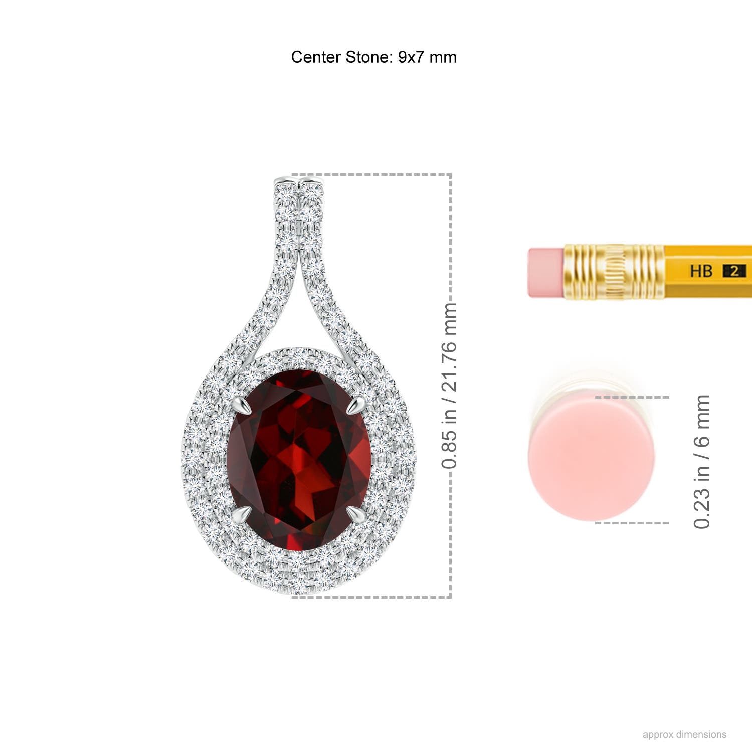 AAA - Garnet / 2.35 CT / 14 KT White Gold