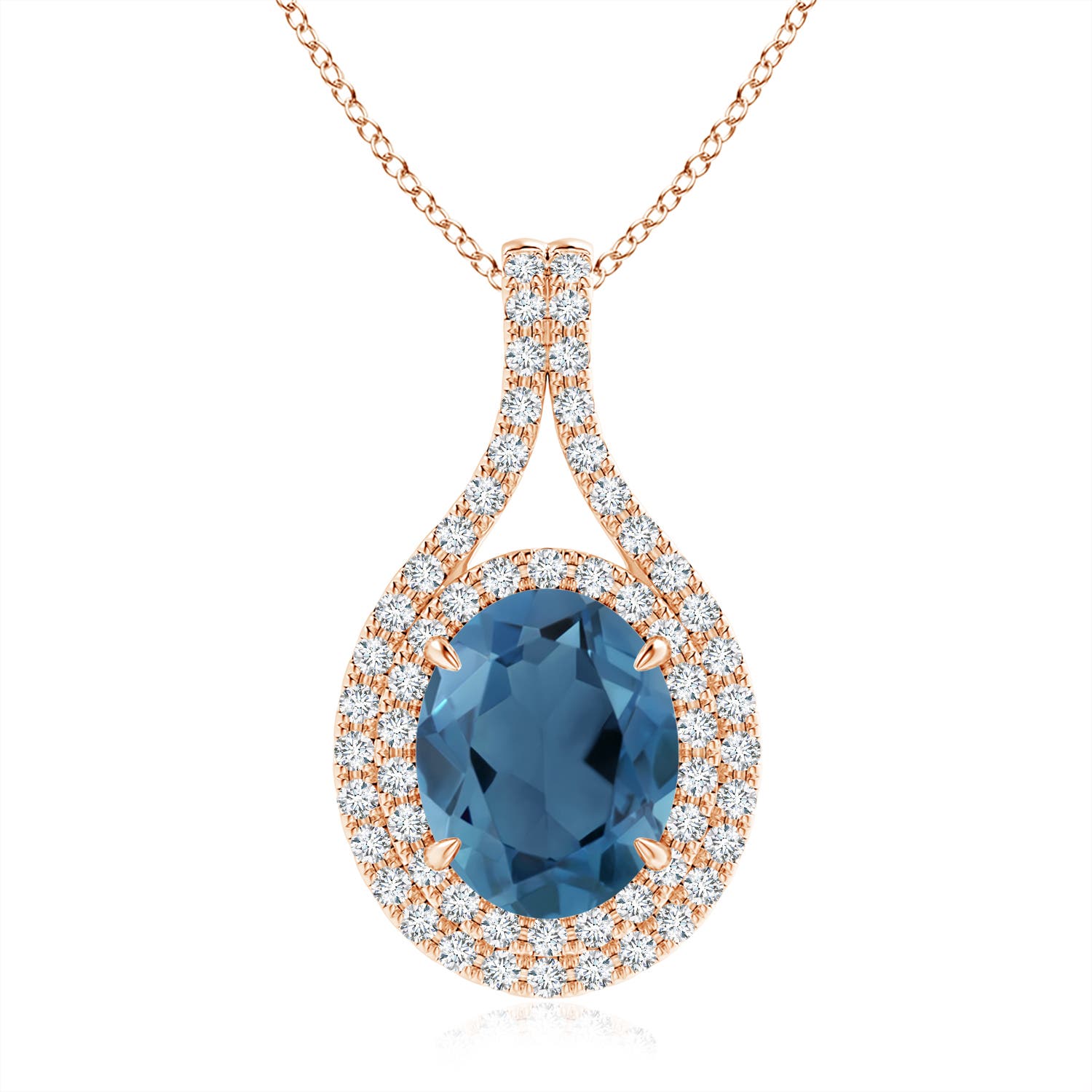 A - London Blue Topaz / 3.72 CT / 14 KT Rose Gold