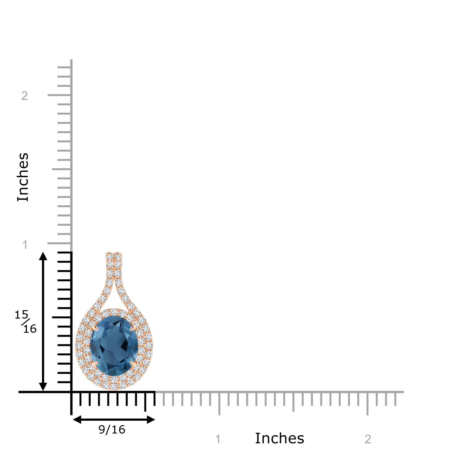 A - London Blue Topaz / 3.72 CT / 14 KT Rose Gold