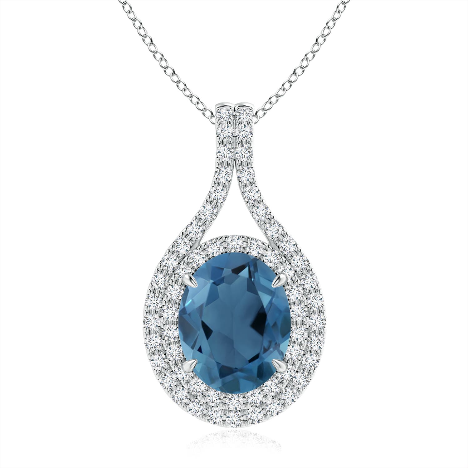 A - London Blue Topaz / 3.72 CT / 14 KT White Gold