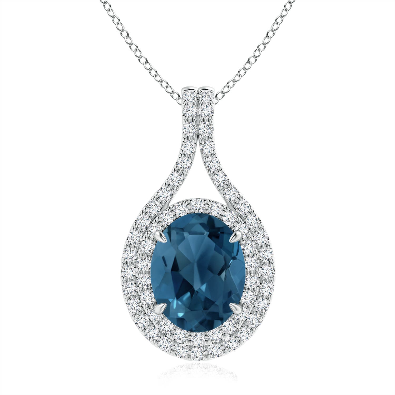 AA - London Blue Topaz / 3.72 CT / 14 KT White Gold