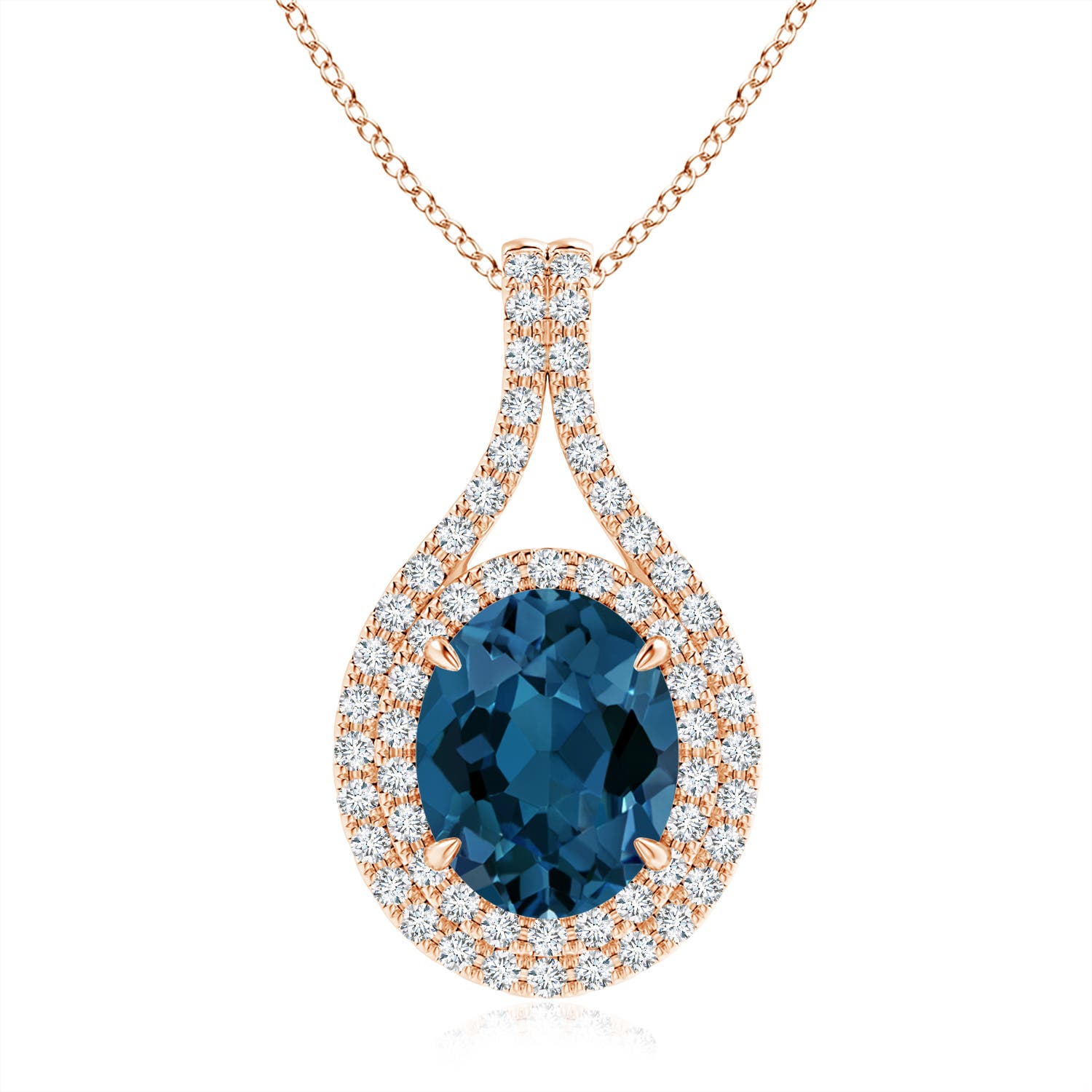 AAA - London Blue Topaz / 3.72 CT / 14 KT Rose Gold