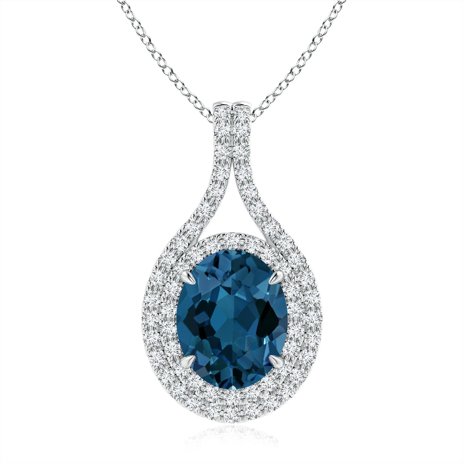 AAA - London Blue Topaz / 3.72 CT / 14 KT White Gold