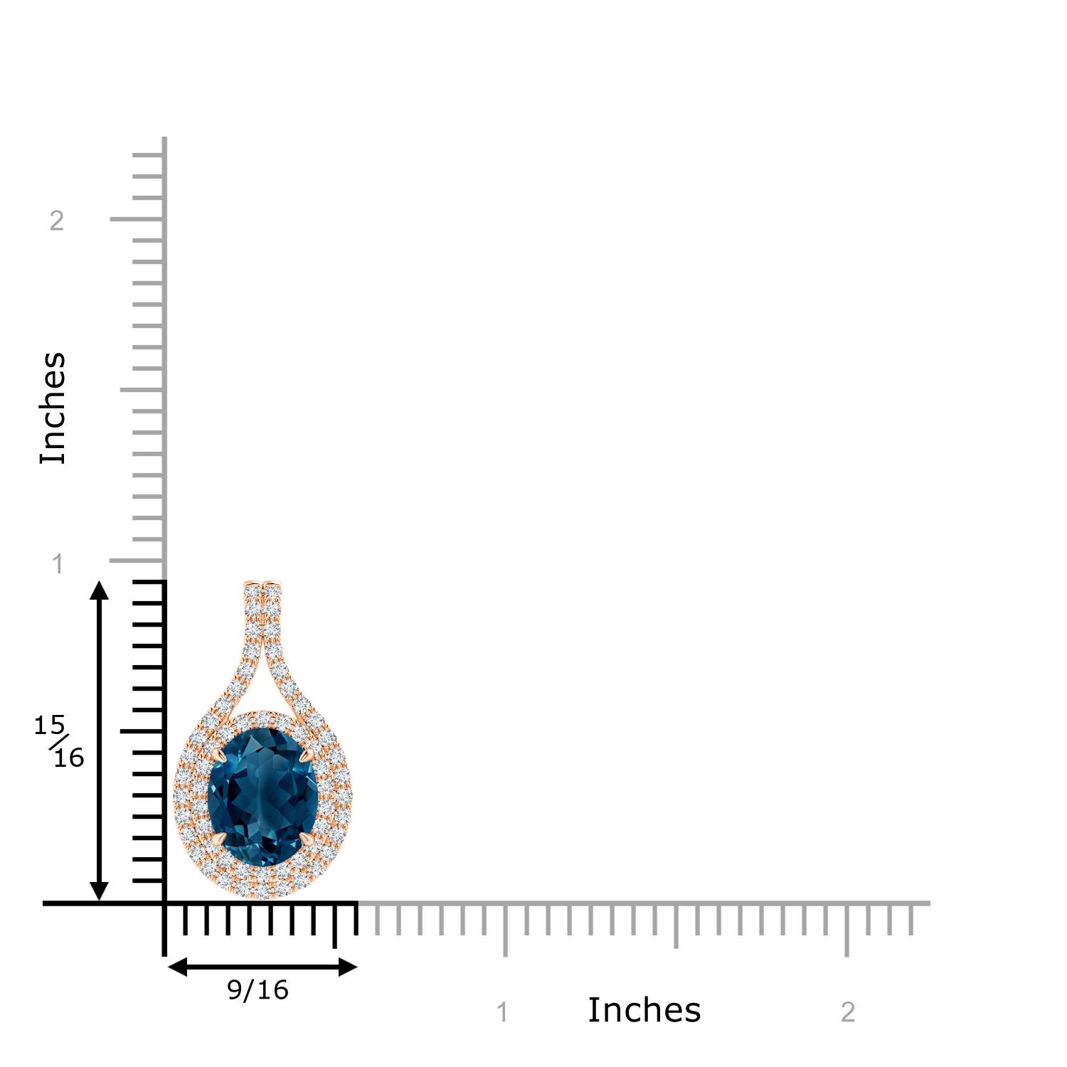 AAAA - London Blue Topaz / 3.72 CT / 14 KT Rose Gold