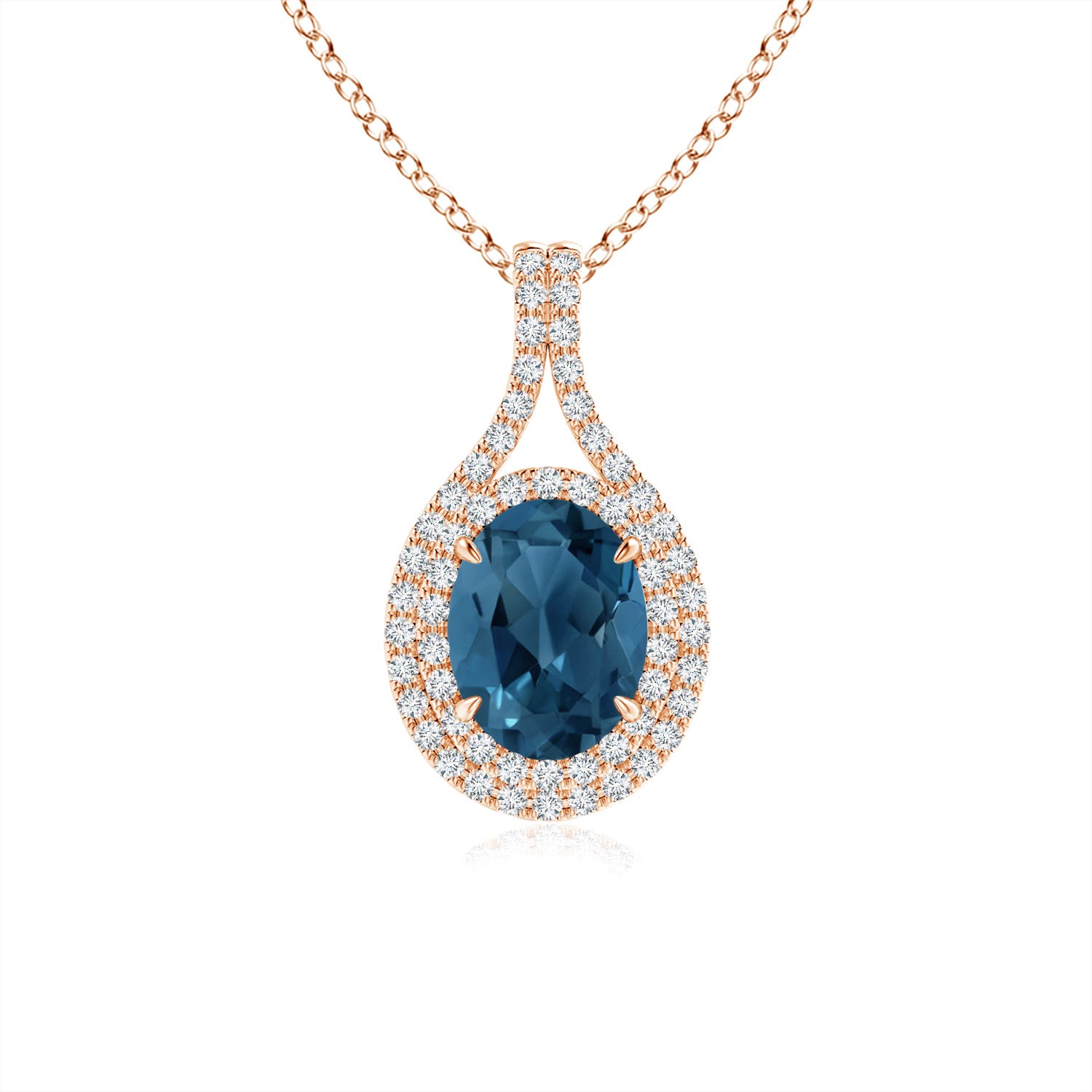 AA - London Blue Topaz / 1.8 CT / 14 KT Rose Gold